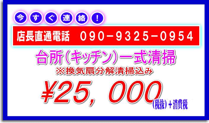川崎横浜台所キッチンハウスクリーニング料金